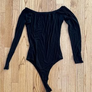 Black off the shoulder bodysuit